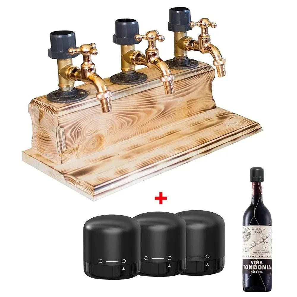Wood Faucet Shaped Whisky Liquor Dispenser Perfect Wine Alcohol Gifts for Dad  Husband Rustic Farmhouse Bar Home Decor