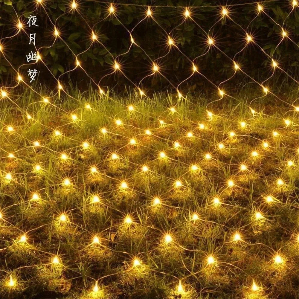 3mx3m 3mx2m 2mX2m LED String Christmas Net Lights Fairy Xmas Party Garden Wedding Decoration Curtain Light Christmas Garlands