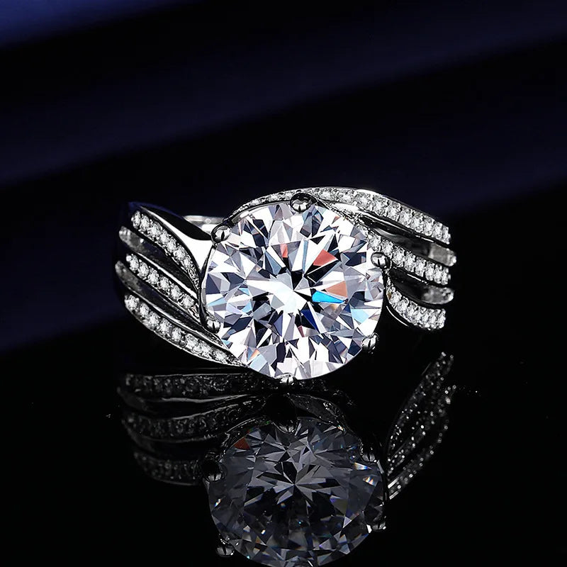 925 Sterling Silver Classic Ring for Women jewelry simple diamond ring imitation diamond women's Man ring