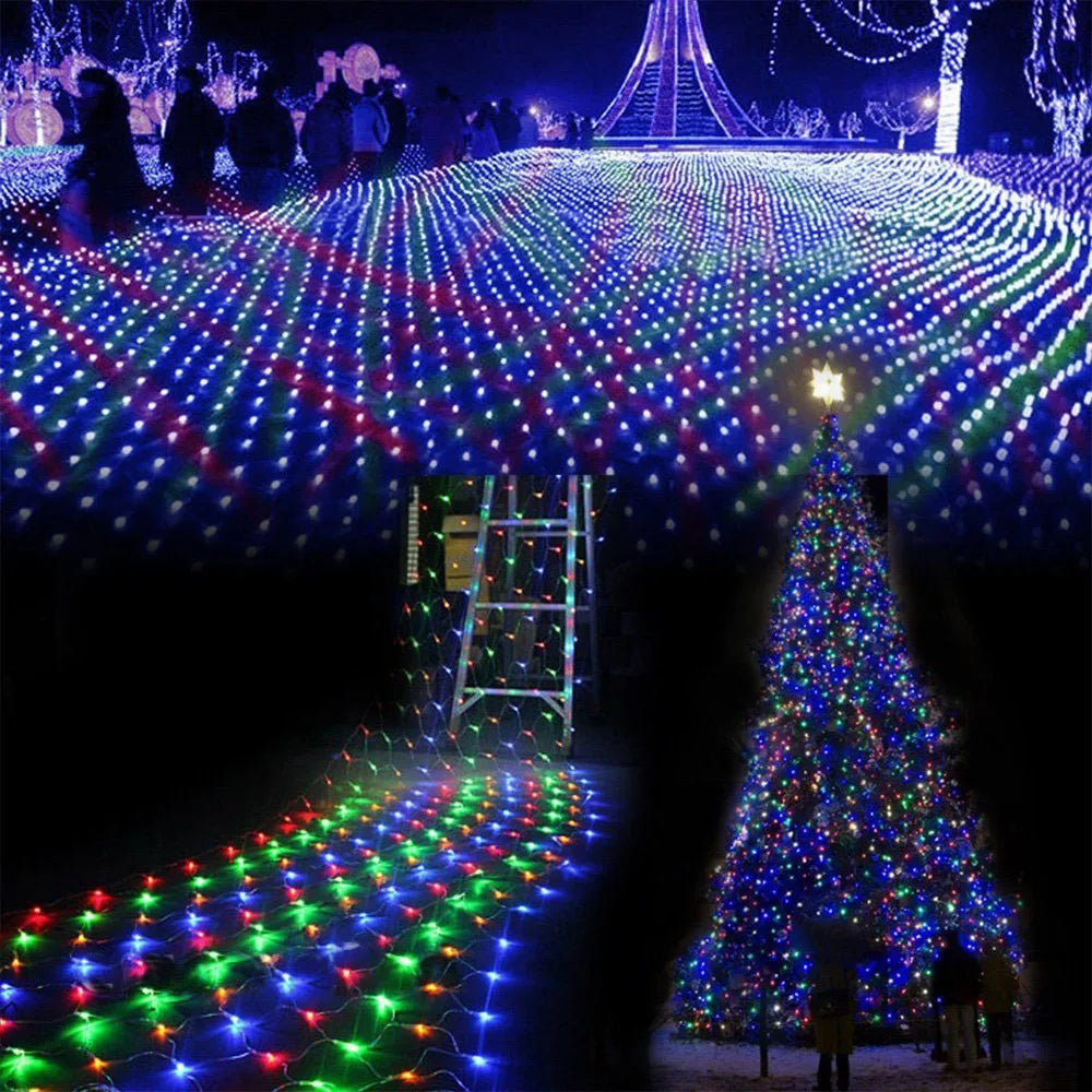 3mx3m 3mx2m 2mX2m LED String Christmas Net Lights Fairy Xmas Party Garden Wedding Decoration Curtain Light Christmas Garlands