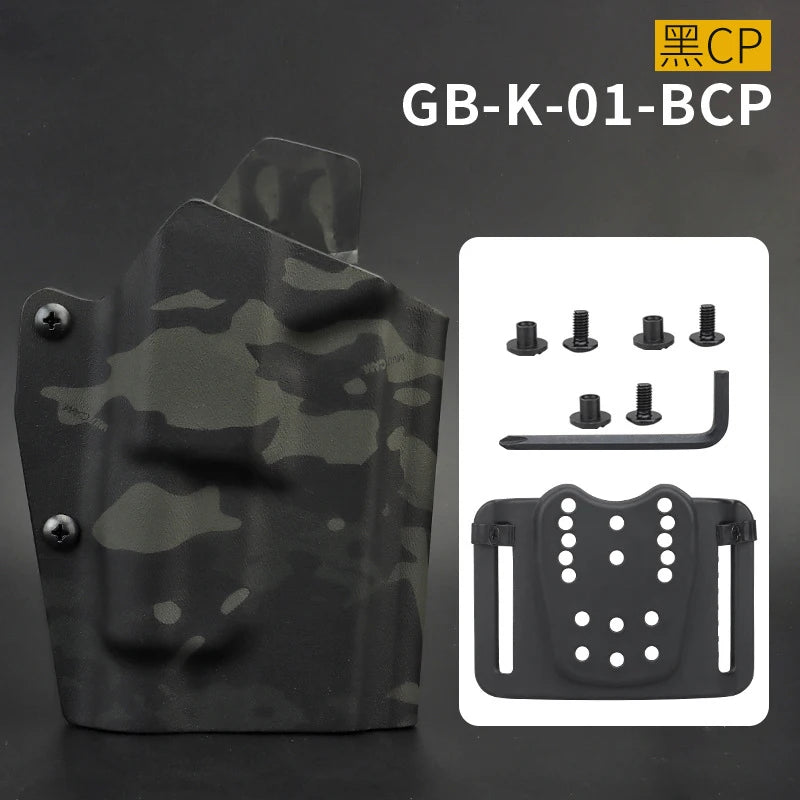 Kydex Tactical Pistol Gun Holster for GL17 19 19X 45 TLR-1 Flashlight Holster Quick Draw Hunting Belt Waist Holster