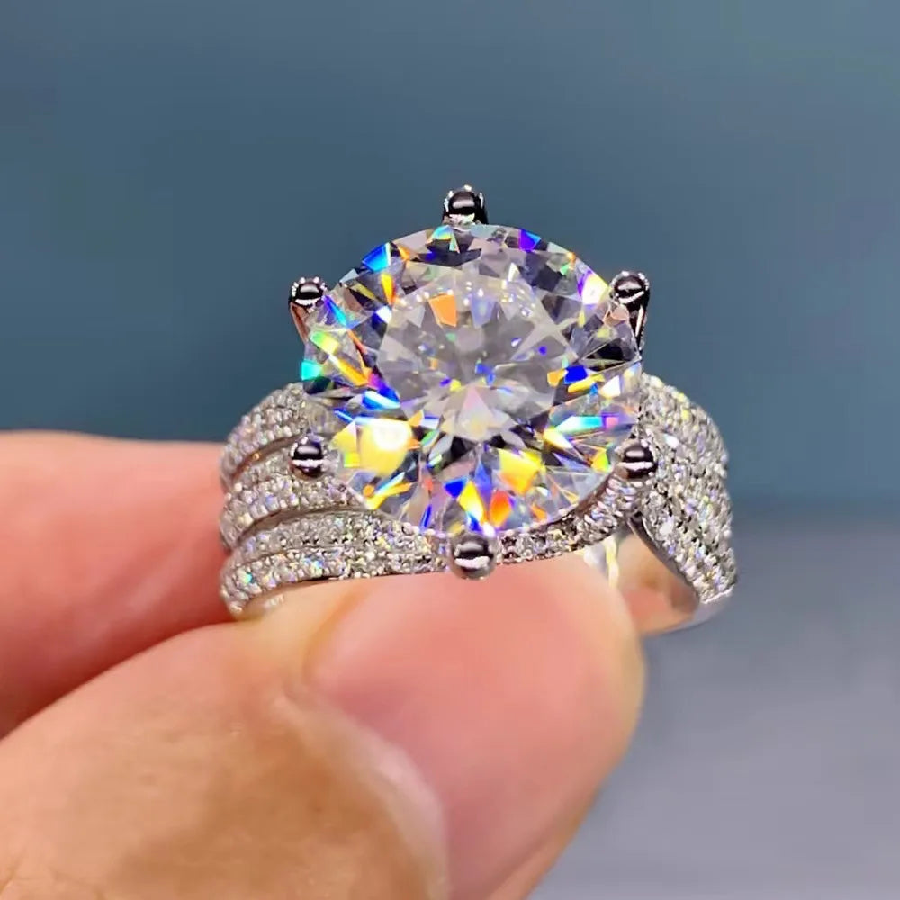 925 Sterling Silver Classic Ring for Women jewelry simple diamond ring imitation diamond women's Man ring