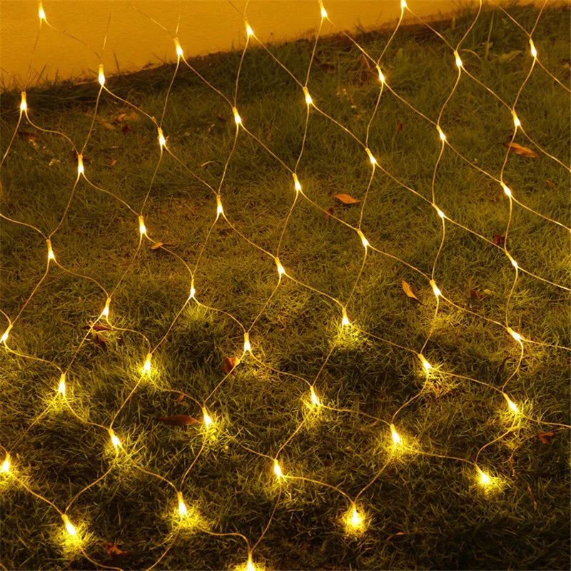 3mx3m 3mx2m 2mX2m LED String Christmas Net Lights Fairy Xmas Party Garden Wedding Decoration Curtain Light Christmas Garlands