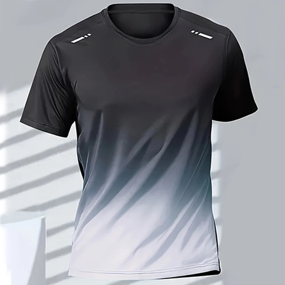 Men's T-Shirts Sports Fitness Basketball Quick-Dry Gradient Running Jersey Short Sleeve Tops Outdoor Sports Training Men Clothes