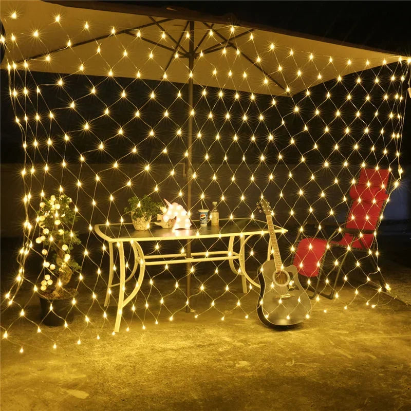 3mx3m 3mx2m 2mX2m LED String Christmas Net Lights Fairy Xmas Party Garden Wedding Decoration Curtain Light Christmas Garlands
