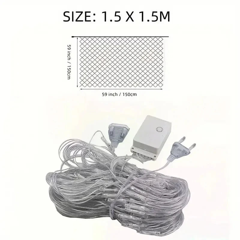 3mx3m 3mx2m 2mX2m LED String Christmas Net Lights Fairy Xmas Party Garden Wedding Decoration Curtain Light Christmas Garlands