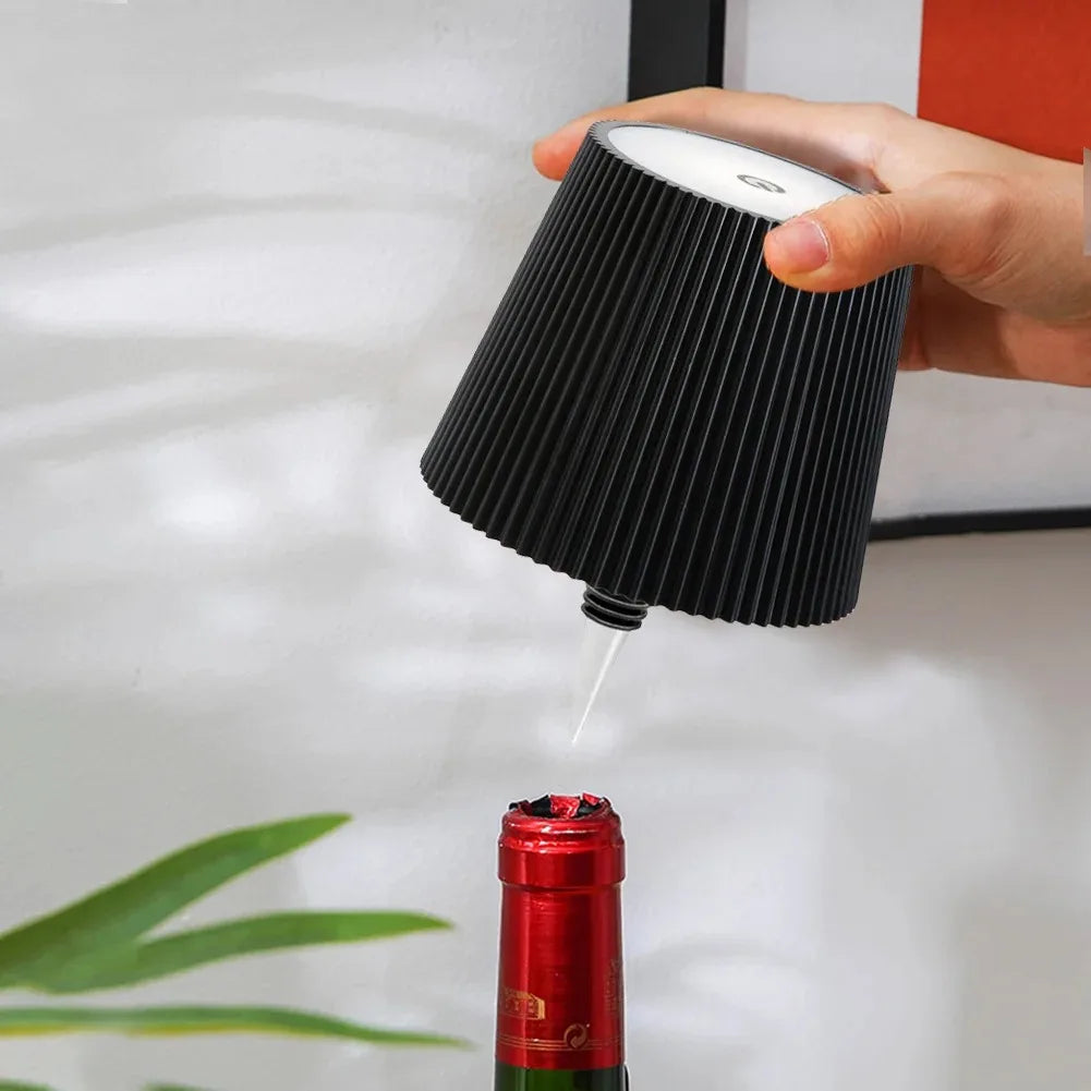 Wireless Bottle Table Lamp Touch Control of 3 Colors and Stepless Dimming Night Lamp Suitable for Bar Wine Bottles Desk Lights