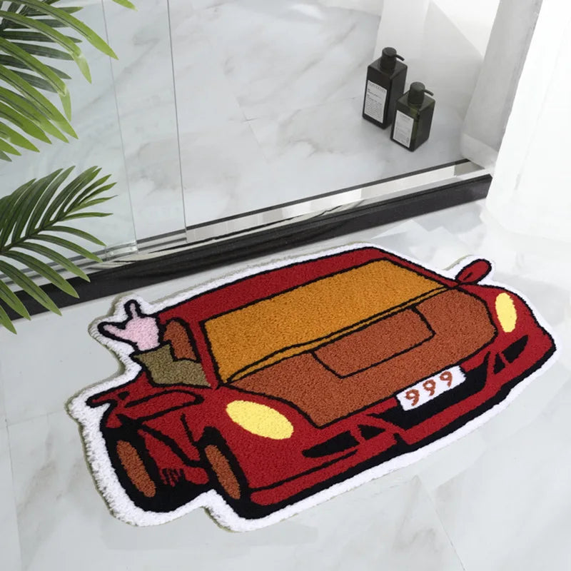 New car graphic sheep carpet non-slip decorative floor mat children's bedroom small carpet entry floor mat