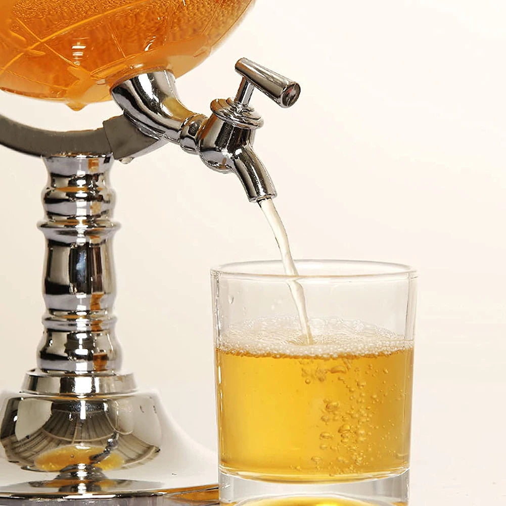 3.5L Decanter Dispenser Bar Tools Globe Shape Dispenser Alcohol Drink Dispenser for Home for Wine Liquors Whiskey Drinks