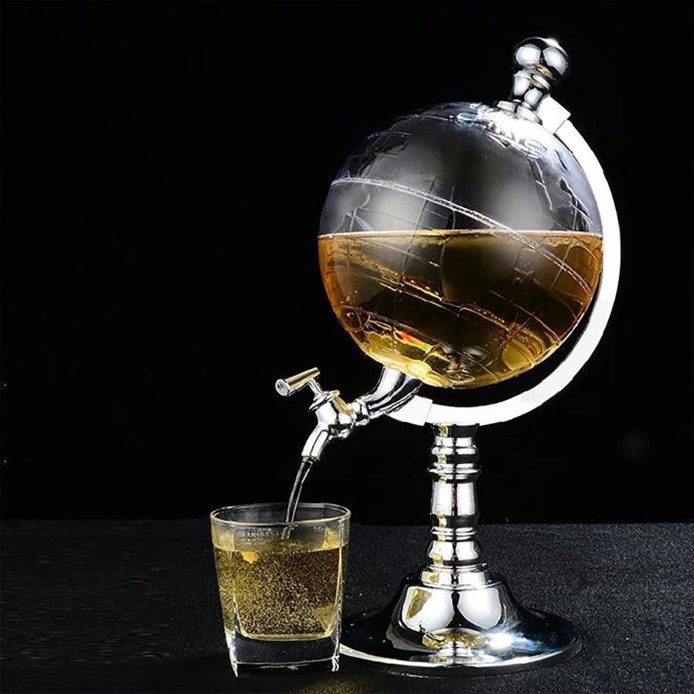 3.5L Decanter Dispenser Bar Tools Globe Shape Dispenser Alcohol Drink Dispenser for Home for Wine Liquors Whiskey Drinks