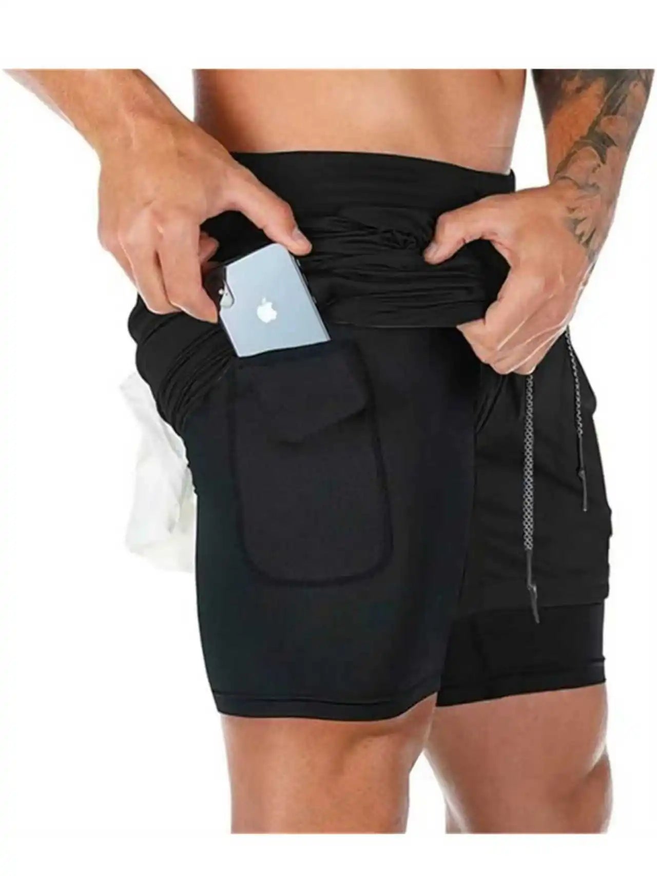 2026 Men's Breathable Gothic Wolf Pattern Shorts Summer Quick drying Sports Fitness Dual purpose Running Shorts Beach Shorts