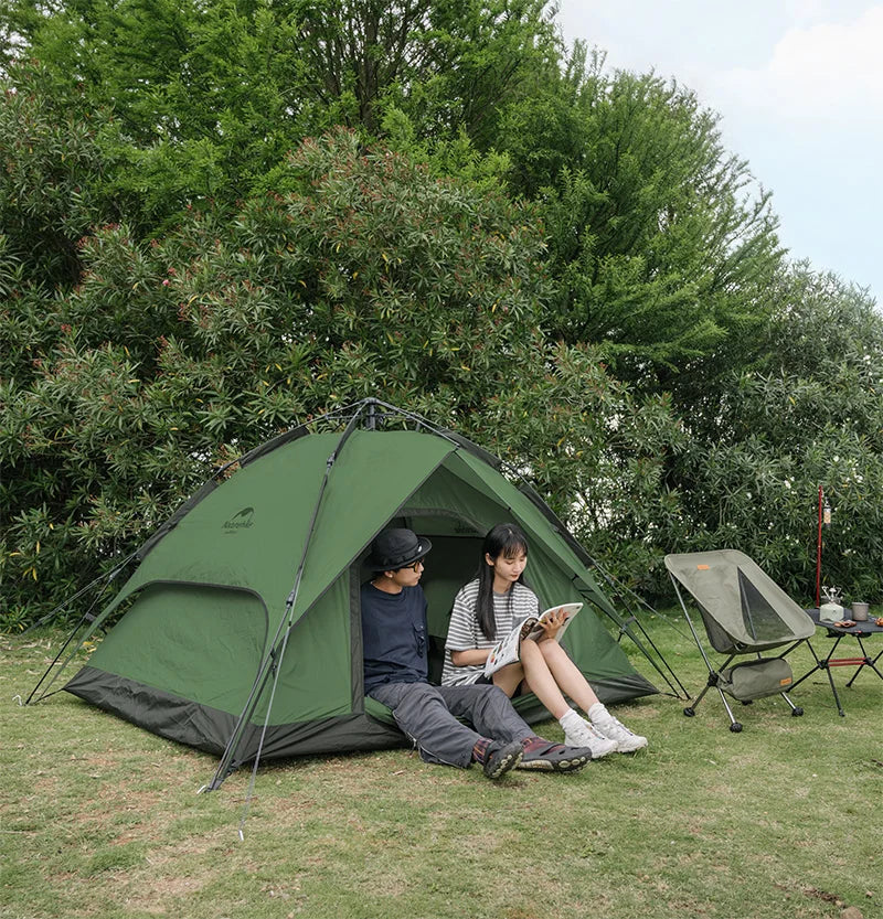 Naturehike Camping Automatic Tent One Touch Waterproof Roof Top Tents Double Door 3 Person Tent Outdoor Beach Fish Shelter Tent