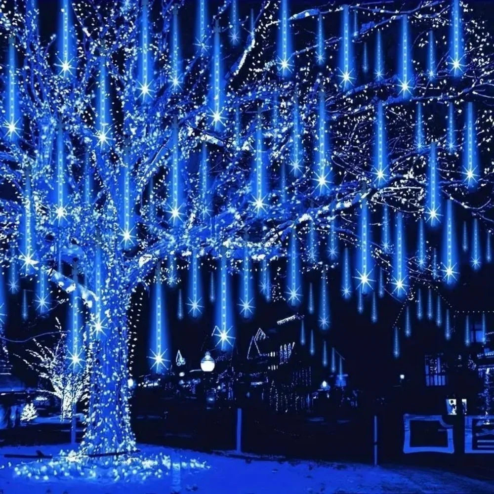 30cm 8Tubes LED Meteor Shower Lights AA Battery Indoor/Outdoor Decor for Trees, Yards, Gardens, Parties, Christmas, Halloween