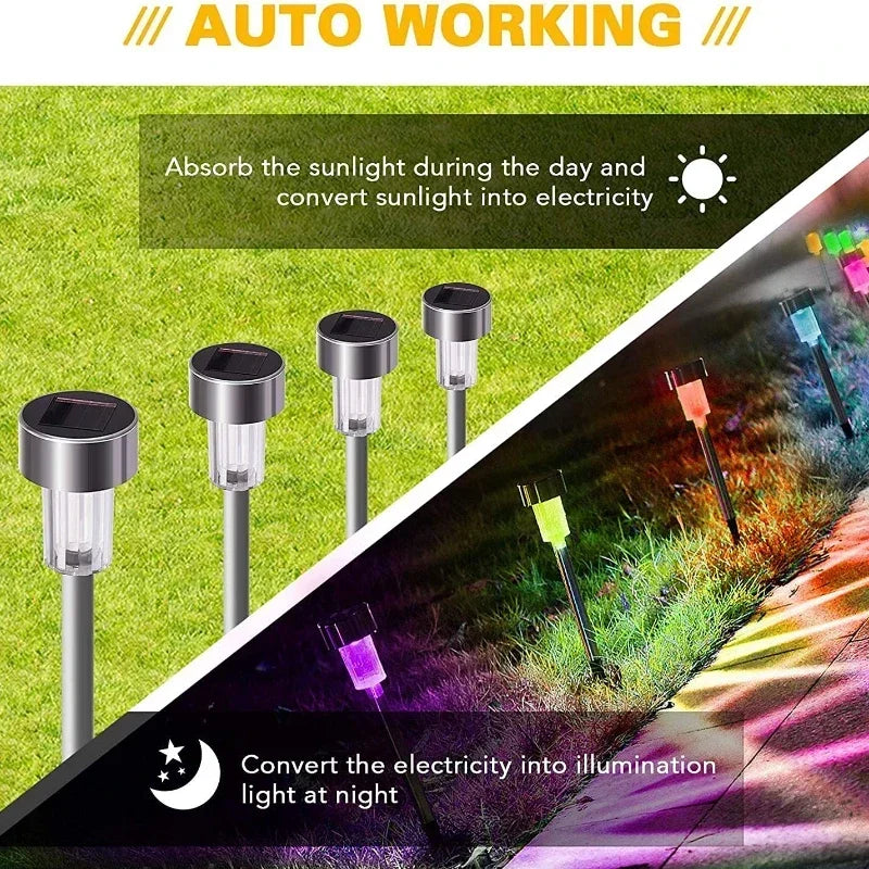 1/5/10PCS Solar Powered Garden Lantern Outdoor Lights Landscape Lighting Pathway Yard Lawn Patio Garden Decorative Lamp