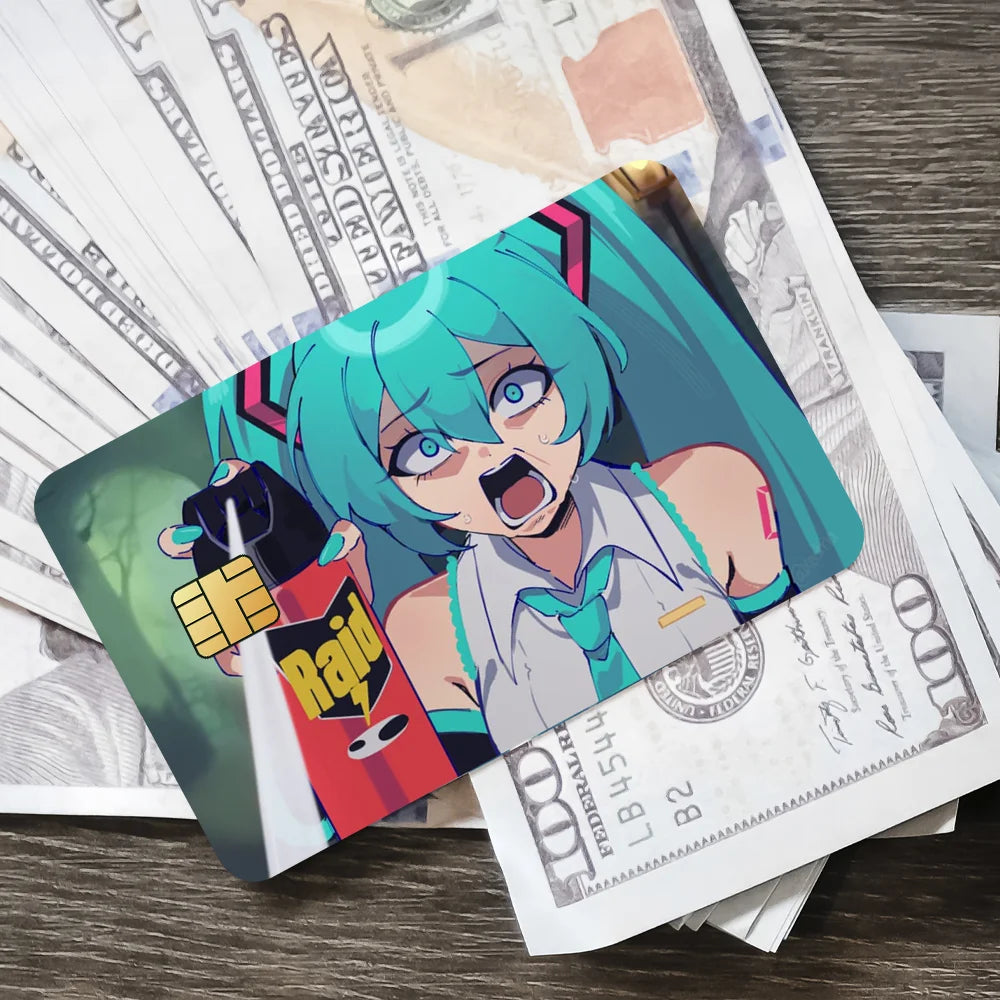 Funny Classic Anime Meme McLovi Poster Waterproof Film Skin Cover Credit Card Stickers 4PCS Debit Front Decoration Bank Bus Pass