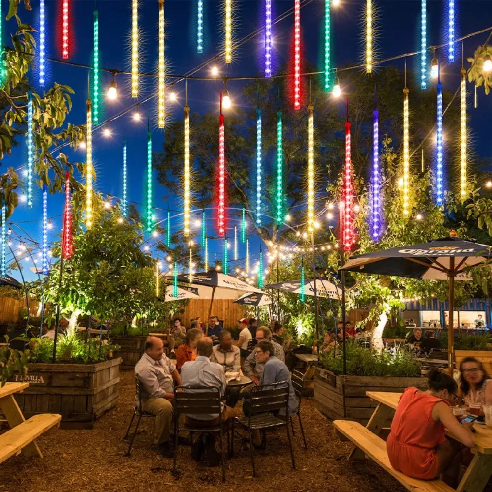 30cm 8Tubes LED Meteor Shower Lights AA Battery Indoor/Outdoor Decor for Trees, Yards, Gardens, Parties, Christmas, Halloween