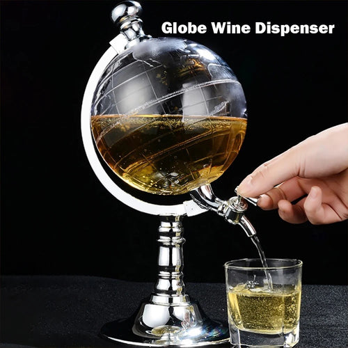 3.5L Decanter Dispenser Bar Tools Globe Shape Dispenser Alcohol Drink Dispenser for Home for Wine Liquors Whiskey Drinks