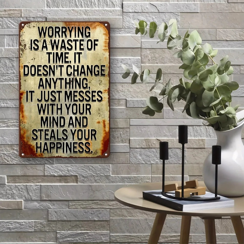 Vintage Rustic Metal Tin Sign - Inspirational Quote Humorous Motivational Wall Art Home Bar Cafe Man Cave Farmhouse Decor