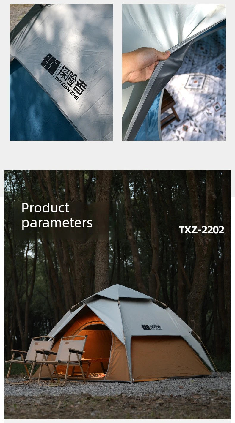 2-3 Person Waterproof Camping Tent Layer Automatic Pop Up Tent 4 Season Portable Oxford Tent Park Beach Outdoor Hiking Travel