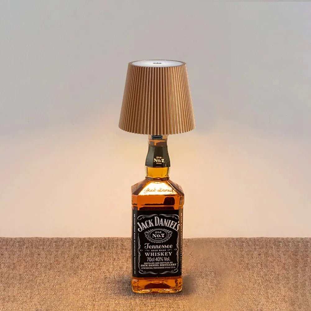 Wireless Bottle Table Lamp Touch Control of 3 Colors and Stepless Dimming Night Lamp Suitable for Bar Wine Bottles Desk Lights