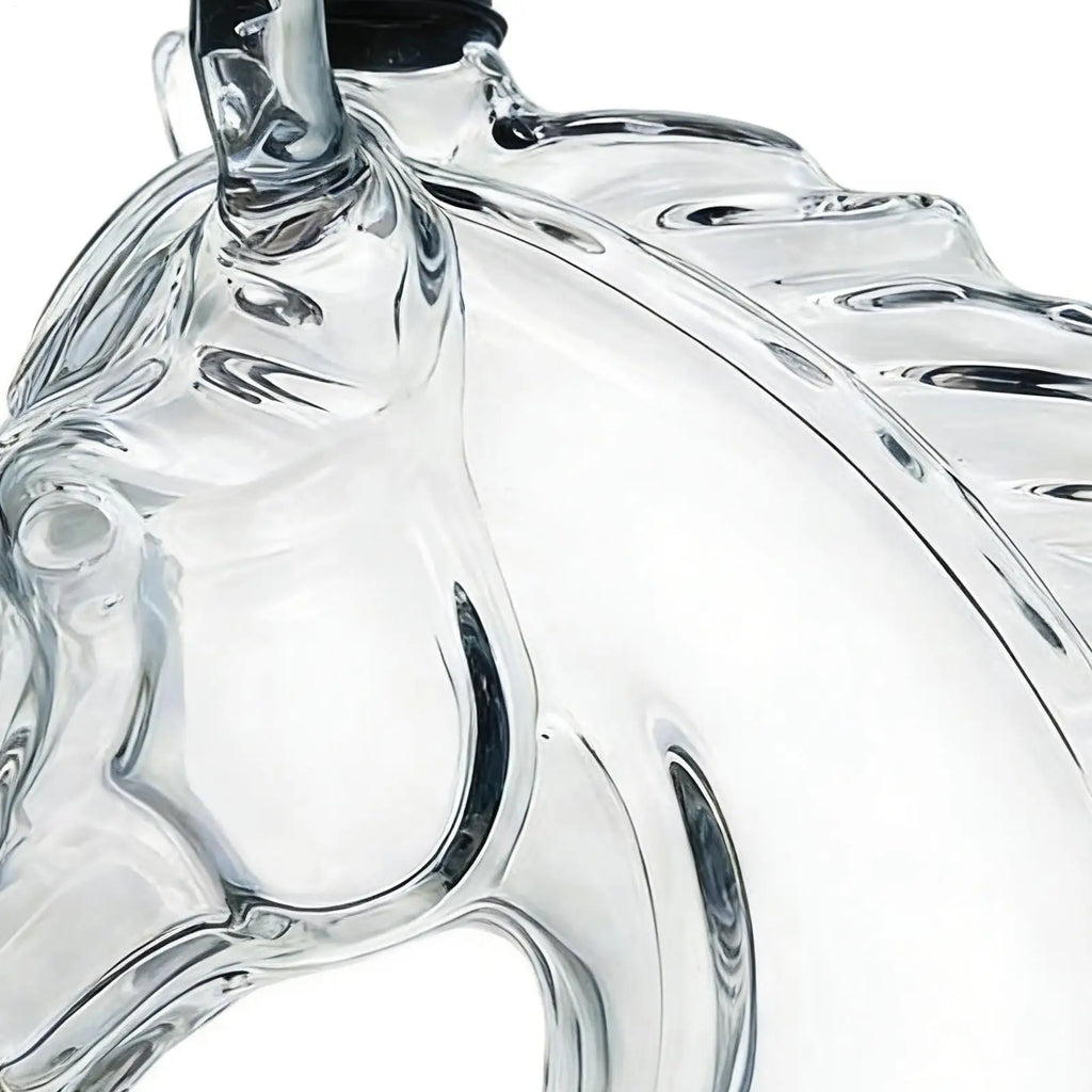 Whiskey Decanter 350ml Horse Head Shape Bar Tool Glass Whiskey Wine Decanter Bottle for Father Men Husband Dad Boyfriend Him