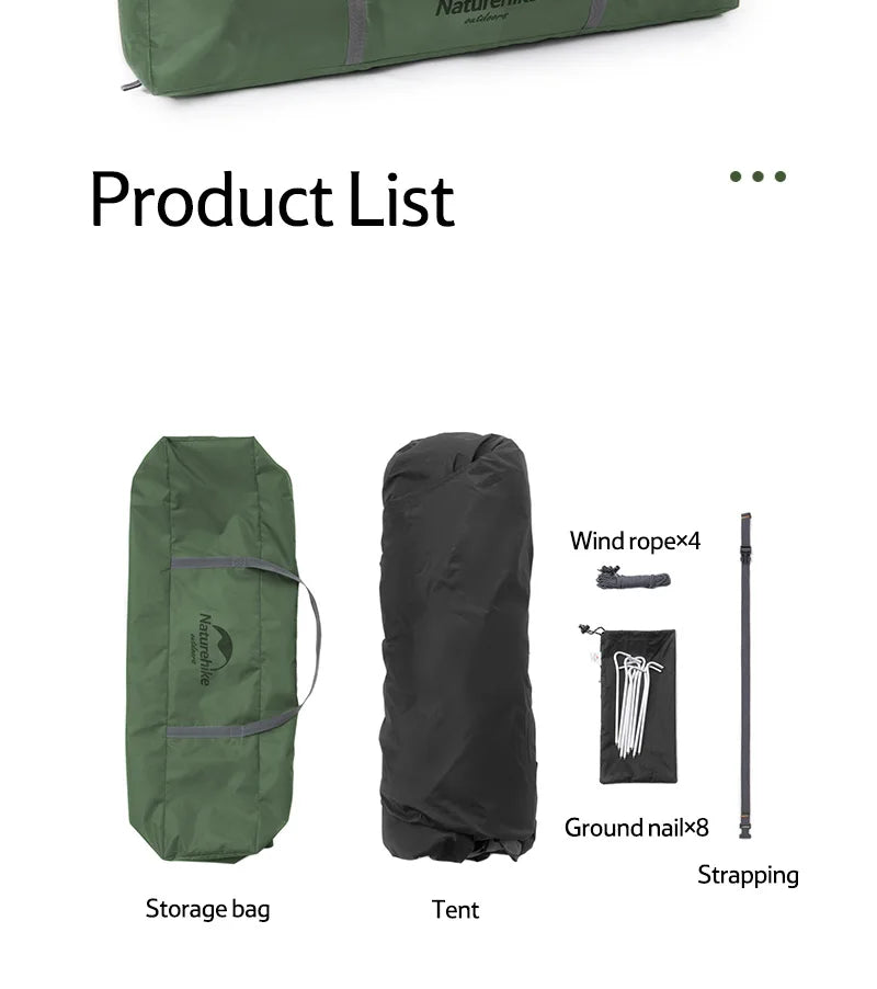 Naturehike Camping Automatic Tent One Touch Waterproof Roof Top Tents Double Door 3 Person Tent Outdoor Beach Fish Shelter Tent