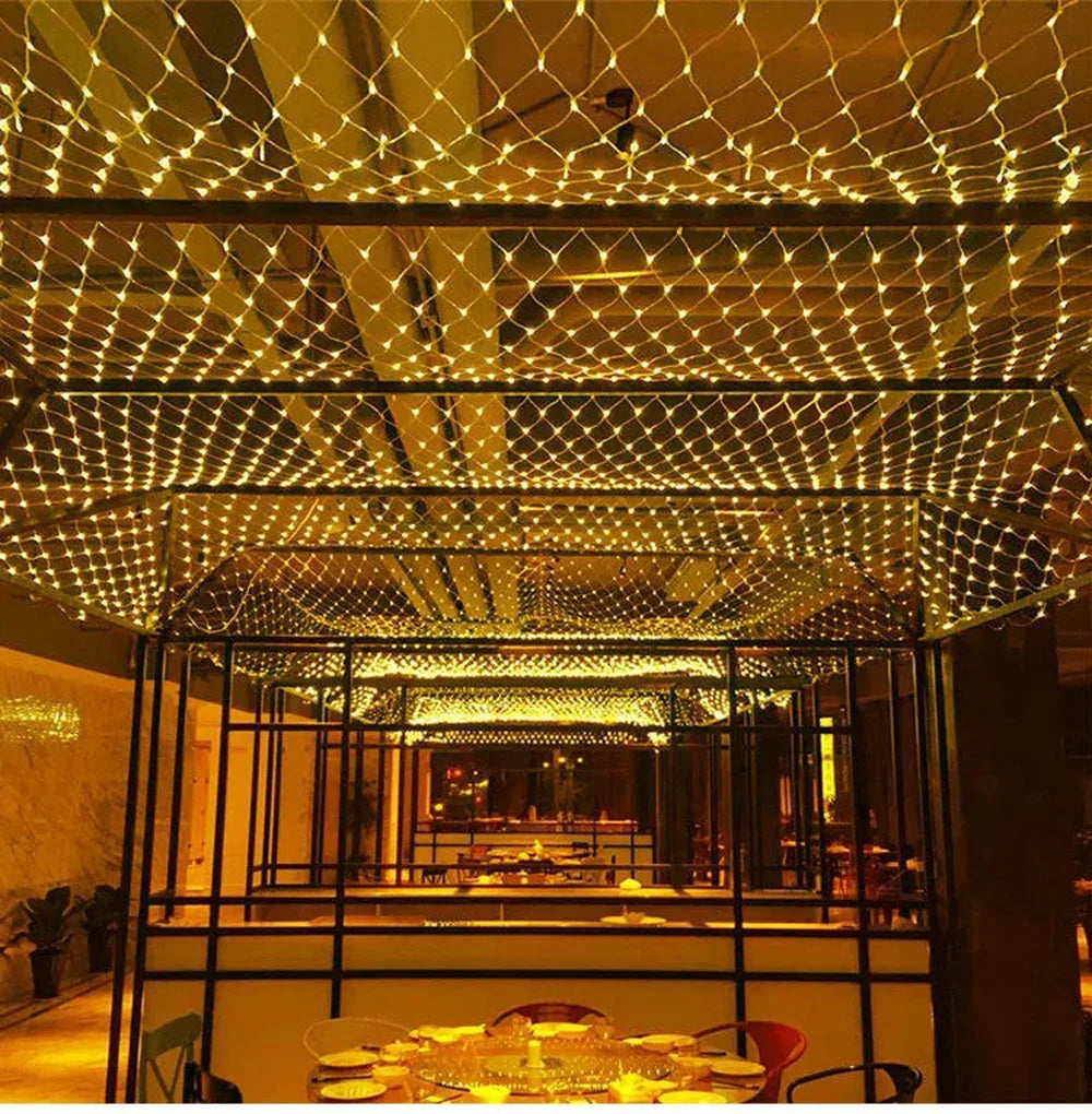 3mx3m 3mx2m 2mX2m LED String Christmas Net Lights Fairy Xmas Party Garden Wedding Decoration Curtain Light Christmas Garlands