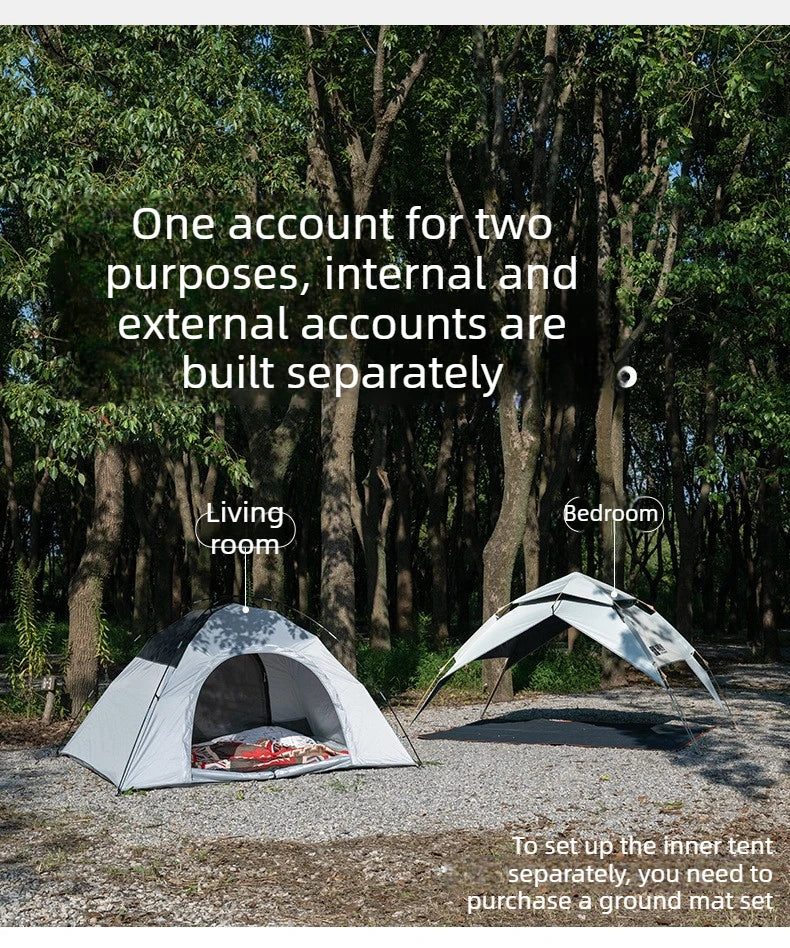 2-3 Person Waterproof Camping Tent Layer Automatic Pop Up Tent 4 Season Portable Oxford Tent Park Beach Outdoor Hiking Travel