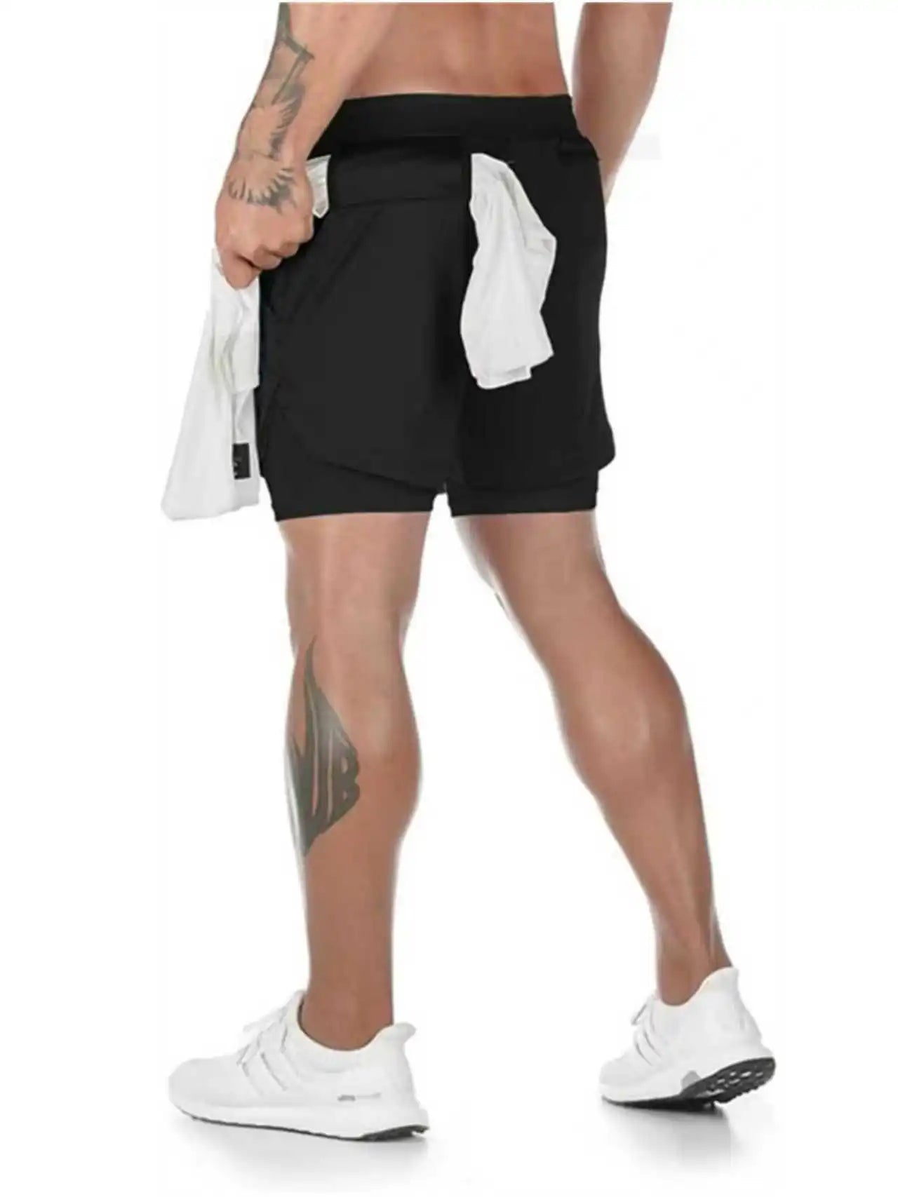 2026 Men's Breathable Gothic Wolf Pattern Shorts Summer Quick drying Sports Fitness Dual purpose Running Shorts Beach Shorts
