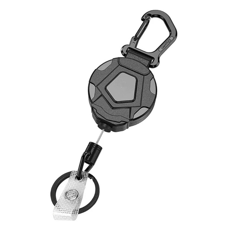 Retractable Heavy Duty Pull Ring Key Chain Recoil Keyring Steel Wire Rope Holder
