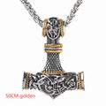 Nordic Vikings Hammer Rune Pendant Necklace Male
