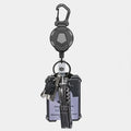 Retractable Heavy Duty Pull Ring Key Chain Recoil Keyring Steel Wire Rope Holder